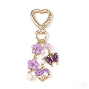 Porte-clés tendance personnalisés animaux et fleurs, breloques de sac, vente chaude transfrontalière, bijoux papillon et cœur à la mode - Product Image 3