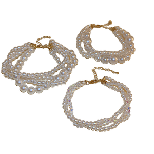 होवसाक कस्टम सोने ने एकल ताजा पानी मोती कंगन ट्रेंडी कई परत वाइंडिंग स्ट्रिंग बेडेड ब्रेसलेट थोक - Product Image 1