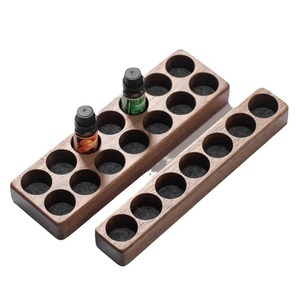 Wooden Essential Oil Storage Rack <b>Desktop</b> Organizer For Bottles And Cosmetics Single Layer <b>Shelf</b> Makeup Storage - Product Image 3