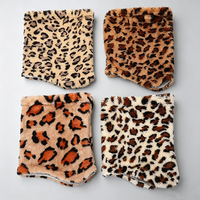 Couvre-chef d'hiver multifonctionnel en polaire pour femme adulte, imprimé léopard guépard, double couche, en fausse fourrure à poils longs et peluche