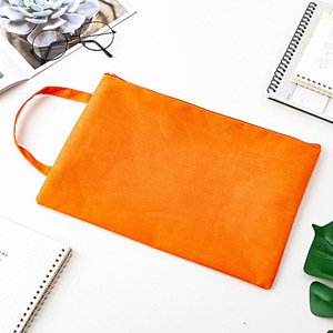 A4 キャンバスジッパーファイルバッグ 大容量 学生用スクールハンドバッグ カスタムロゴ印刷 ドキュメントオーガナイザー - Product Image 6