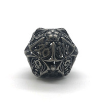 Lot de 7 dés polyédriques creux en métal cuivre doré antique Nian ND-HD00475, personnalisables avec logo et couleur