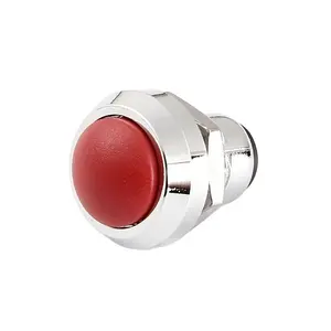 Metal Red push button switch Toowei 12mm Latching start bell Solder terminals ip67 waterproof normally open