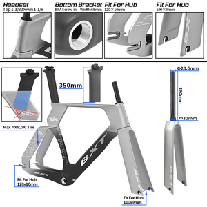 BXT TRC-695 T1000 Carbon Fiber Track Bike <b>Frame</b> 700C Fixed Gear Road <b>Bicycles</b> Frameset OEM Custom for Training Workouts - Product Image 4