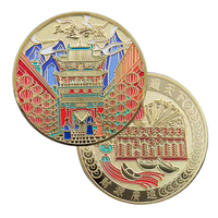 Moneda Conmemorativa de Viaje Personalizada de China, Moneda de Desafío Esmaltada con Paisaje de la Ciudad Antigua de Pingyao, Moneda de Oro 3D, Regalo Conmemorativo