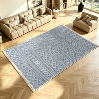 Tapis Jacquard en Velours Style Nordique Vintage - Tapis Moderne à Poils Longs Fabriqué à la Machine en Polyester Luxueux Antidérapant et Adapté aux Animaux de Compagnie