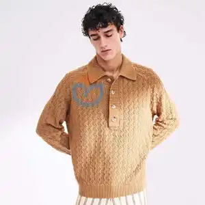 2024 ODM/OEM logo personnalisé coton surdimensionné tricoté jacquard à manches longues carré laine pull pull pull pour hommes