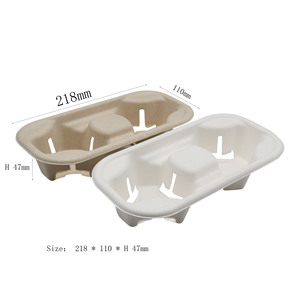 Taza <span class=keywords><strong>de</strong></span> papel biodegradable desechable para café, soporte blanco para 2 tazas - Product Image 2