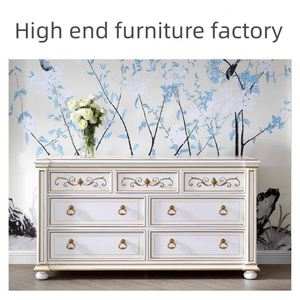 Muebles de Dormitorio de Madera Maciza Francesa, Cama Doble, Cama Queen, para Hoteles y Villas, Se Pueden Personalizar, Directo de Fábrica - Product Image 5