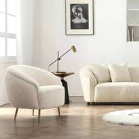 Juego de Muebles de Salón de Lujo en Oro, Estilo Nórdico Moderno, Sofá de Metal al por Mayor, Muebles de Terciopelo, Sillas de Espera para Sala de Estar