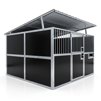 Box de boxage équestre en acier galvanisé avec panneau HDPE et toit pour ferme et ranch