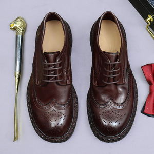 รองเท้าบร็อกคุณภาพสูงสำหรับผู้ชาย สไตล์อ็อกซ์ฟอร์ดแบบเป็นทางการ รองเท้าแต่งงานผู้ชาย รองเท้าหนังเดอร์บี้สำหรับธุรกิจ - Product Image 3