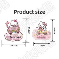 Autocollants réfléchissants pour véhicules électriques la nuit, autocollants de voiture Kuromi, autocollants décoratifs de chat pour voiture, protection personnalisée contre les rayures