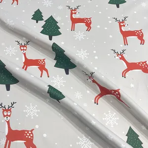 Christmas printed curtain fabric 100% polyester