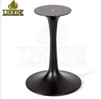 Base de table bistrot en alliage d'aluminium noir mat avec revêtement en poudre, réglable en hauteur, pour table de négociation ou table basse