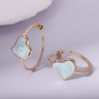 Boucles d'oreilles clous tendance pour femmes NYH, style rétro minimaliste, accessoires géométriques simples, plaqué or, effet goutte d'huile