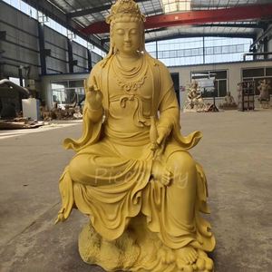 พระพุทธรูปเจ้าแม่กวนอิมทองเหลืองขนาดใหญ่คุณภาพสูงราคาถูก - Product Image 3