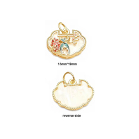 Charme doré de la méthode ancienne chinoise HD0330 pour la bonne fortune et la richesse, pendentif pour bracelet et collier DIY avec accessoires de charme en pierres précieuses