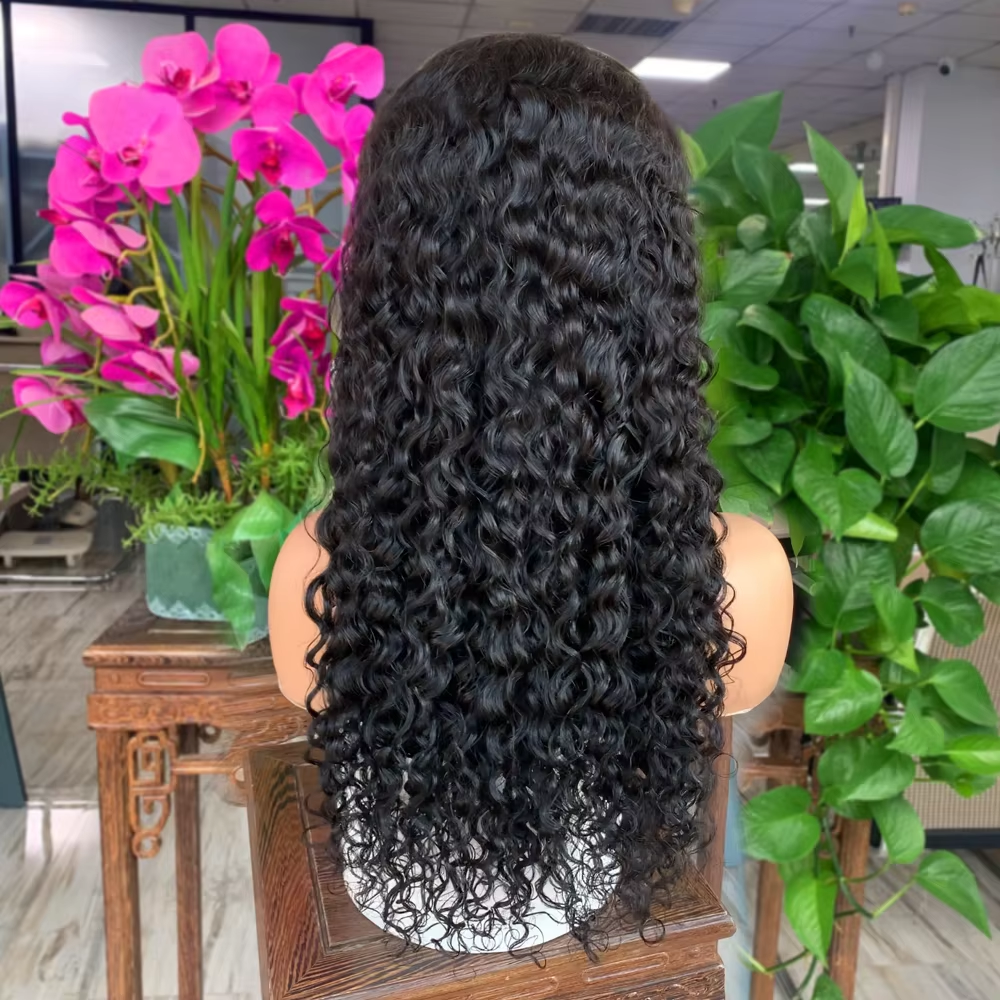 Human Hair Wigs 1b# Water Wave