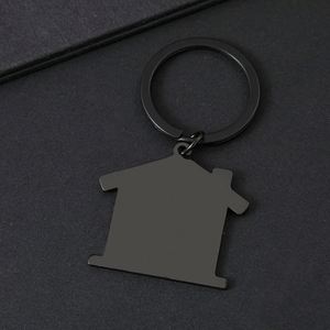 DIY Laser Logo Text Metal Keyring UV Printing House Shape Blank Stainless Steel Keychain - Product Image 5