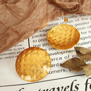 Gold Round Earrings Findings <b>Titanium</b> Steel For Earring Making Women Jewelry Components Geometric Shape EH551 EH552 EH553 - Product Image 2