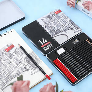 Ensemble de crayons à dessin professionnels pour artistes, crayons à fusain pour débutants, crayons à dessin 6H-12B dans une boîte en fer - Product Image 3