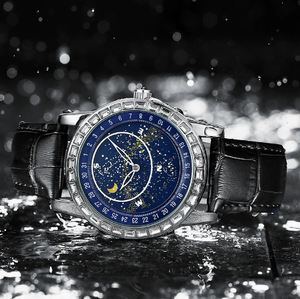Custom Logo Starry Sky Men's Watch Luxury <b>Automatic</b> Mechanical Wristwatch OEM Factory Supplier Leather Band Diamond Watch - Product Image 6
