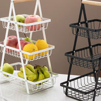 Cesta Triangular Multifuncional de Mano, Estante de Almacenamiento de Múltiples Niveles para Frutas, Aperitivos, Cocina y Sala de Estar