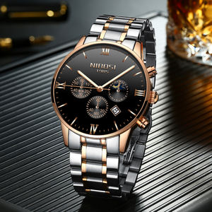 50PCS 사용자 정의 로고 NIBOSI 2325 도매 NIBOSI 브랜드 시계 남성 크로노그래프 시계 - Product Image 3