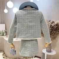 Ensemble deux pièces pour femme automne-hiver, mode féminine, veste en tweed de luxe, ensemble trois pièces, veste et jupe, élégant