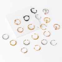 Vente en gros anneaux rotatifs ajustables en acier inoxydable perles plaquées or PVD 18 carats anneaux anxiété Fidget