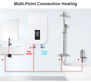 Calentadores de agua eléctricos instantáneos eficientes para <span class=keywords><strong>baño</strong></span>, <span class=keywords><strong>bajo</strong></span> <span class=keywords><strong>consumo</strong></span> de energía, sin tanque, debajo del fregadero, tipo de enchufe de EE. UU./UE para ducha - Product Image 4