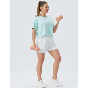 Shorts de sport pour femmes FOXA avec cordon de serrage, taille haute, avec poches, shorts de sport d'été - Product Image 6