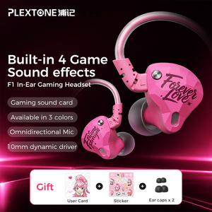 PLEXTONE F1 Oyun Kulaklıkları Kulak İçi Kulaklıklar Mikrofon Tip-C Arayüz 120cm Kablo Dinamik Sürücü Metal 6 Oyun Ses Modu - Product Image 3