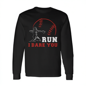 Camiseta vintage de béisbol de manga larga con diseño Run I Dare You - Product Image 2