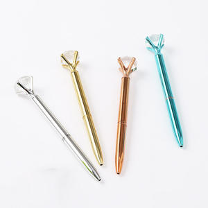 High Quality Luxury Metal Roller Ballpoint Logo <b>Pen</b> with Crystal Top Diamond Premium Promotional Gift Item - Product Image 4