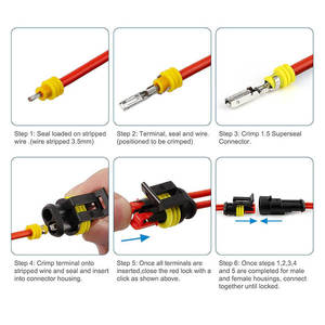 ขั้วต่อกันน้ำ IP68 16AWG 1 2 3 4 5 6 พิน แบบตัวผู้ตัวเมีย สำหรับสายไฟรถยนต์ ขั้วต่อกันน้ำ 2 พิน - Product Image 6