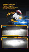GOODZOOM Y7D Kit de conversion de phares à LED H4 Bi-LED avec lentille de projecteur, ampoule H4 Bi-LED, faisceau Hi/Lo, 12V 24V pour voiture