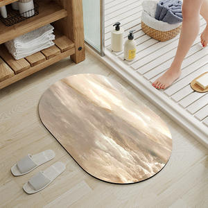 Alfombra de Baño Ovalada de Diatomita, Absorbente, de Secado Rápido, Antideslizante, Diseño Minimalista - Product Image 2