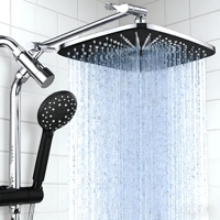 Ensemble de douche thermostatique haute pression, pommeau de pluie apparent avec douchette à main, fixation murale pour salle de bain domestique