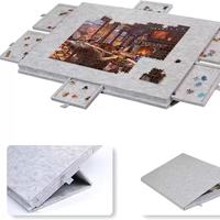 Table de rangement moderne pour puzzles avec support à 6 tiroirs et couvercle, plateau de tri de puzzles multifonction portable