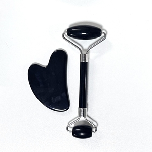 High Quality Black Obsidian Heart-Shaped Double-Headed <b>Jade</b> <b>Roller</b> for Custom Health Care - Product Image 1