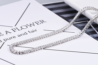 Chaîne de Tennis en Zircon pour hommes, collier en argent plaqué or, vente en gros