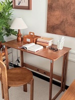 Bureau d'ordinateur pliable moderne en bois pour petits appartements, bureau autoportant avec design de table longue intégré, utilisation à domicile/au bureau