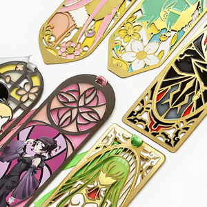 Marcapáginas de Metal Personalizados <span class=keywords><strong>con</strong></span> Diseño de Anime, Marcapáginas de Latón <span class=keywords><strong>con</strong></span> Esmalte de Vidrio Hueco y Cinta, Marcapáginas de Dibujos Animados Personalizados - Product Image 6