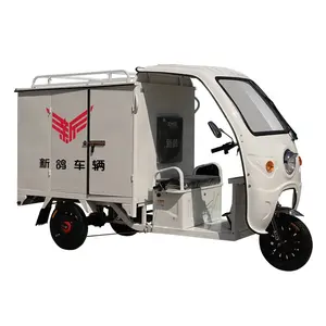 Tricycle motorisé cabine fermée cargo électrique 3 roues 90km longue autonomie et économie d'énergie grand coffre express 3 roues