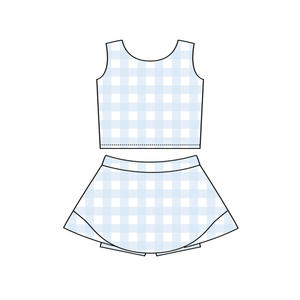 GSD3842 Vestido de pato a rayas verdes personalizado para niña pequeña, conjunto sin mangas para bebé, venta al por mayor - Product Image 2