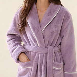 <span class=keywords><strong>Peignoir</strong></span> en polaire double face épais de couleur unie pour femme, <span class=keywords><strong>homme</strong></span> et couple, modèle extérieur, automne-hiver, <span class=keywords><strong>taille</strong></span> plus <span class=keywords><strong>grande</strong></span> - Product Image 3