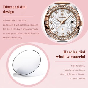 Reloj de Pulsera Analógico de Lujo para Mujer, Resistente al Agua 3ATM, de Cuarzo, con Correa de Acero Inoxidable, para Negocios - Product Image 4