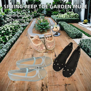 Chaussures de jardin et mules à bout ouvert avec boucle, saison printemps, détails en cuir synthétique, semelle intermédiaire en TPE, fabriquées en Chine - Product Image 2